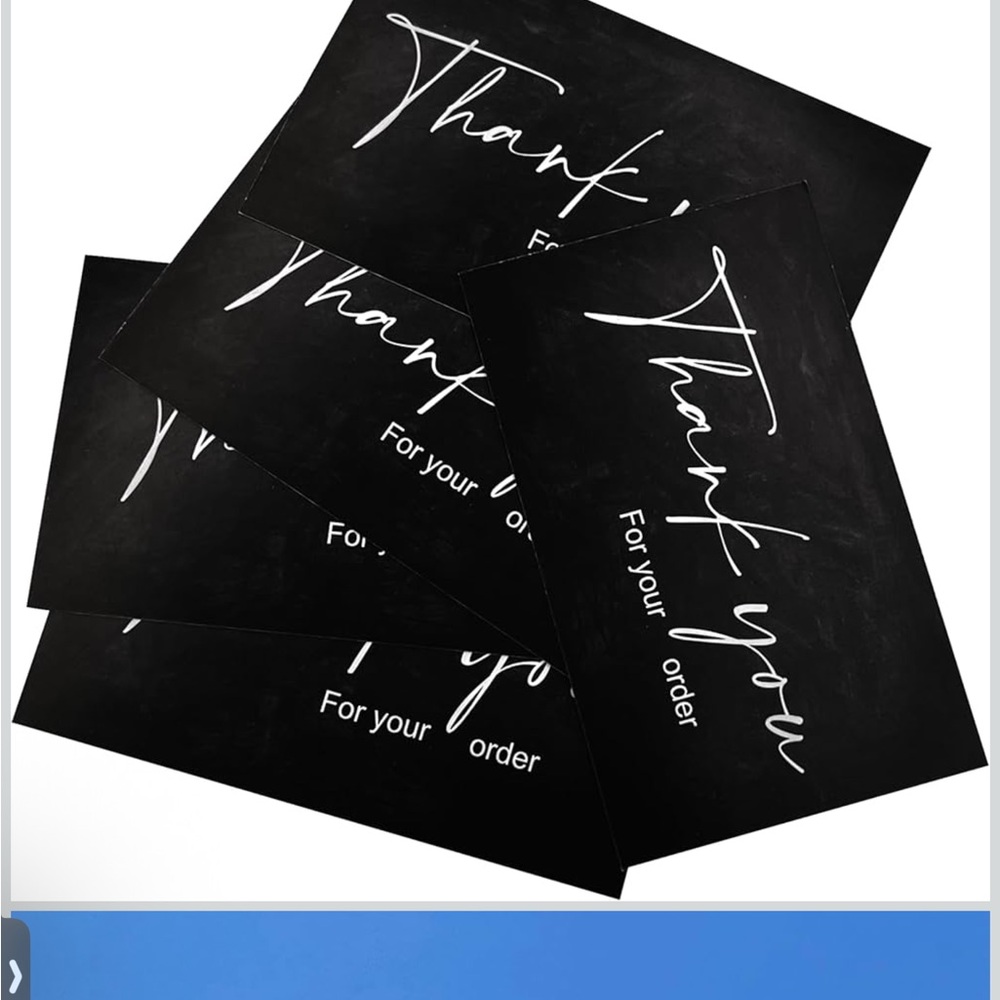Elegant Black Thank You Cards 100ct